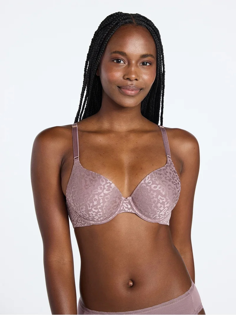 Joyspun Women's Leopard Print T-Shirt Bra, Sizes 32A-42DDD | Walmart (US)