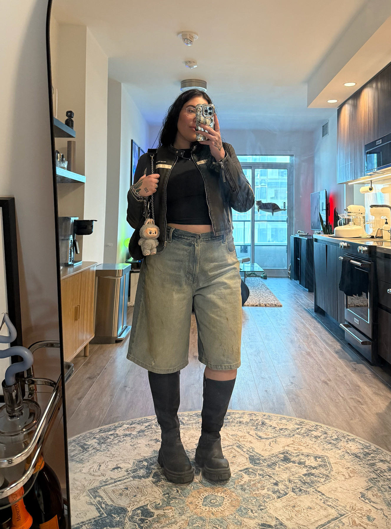 Serving dyke-on-a-motorcycle energy today 🖤
Wearing the comfiest baggy denim shorts from Hollister, a fitted Skims tee (yes, she fits), tall black boots, and this racer jacket from Urban that’s giving main character at the queer bar.
Mid-size, masc, and ready to cause a little gay chaos.

#lesbianfashion #dykecore #midSizeStyle #queerootd #racerjacket #baggyshorts #skimsfit #urbanoutfittersstyle 

 #LTKSummerEdit 

#LTKMidsize