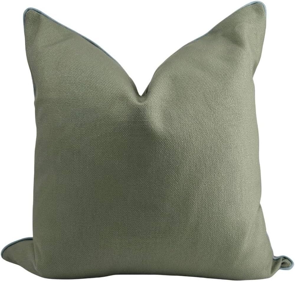 Jillien Harbor Green Pillow Cover Solid Premium Grandmillennial Pillow Cover Greenwich | Amazon (US)