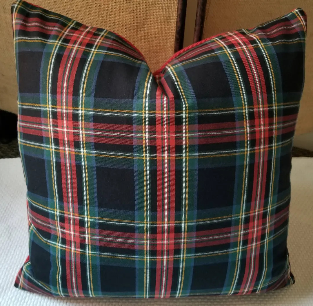 Ralph Lauren Field Jacket Plaid Black Tartan Pillow Cover Velvet Back! Menswear Pillow Cover - Et... | Etsy (US)