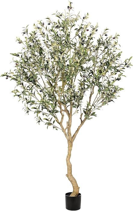 Realead 7FT Olive Trees Artificial Indoor - Tall Faux Olive Tree 7 Feet with Realistic Leaves and... | Amazon (US)