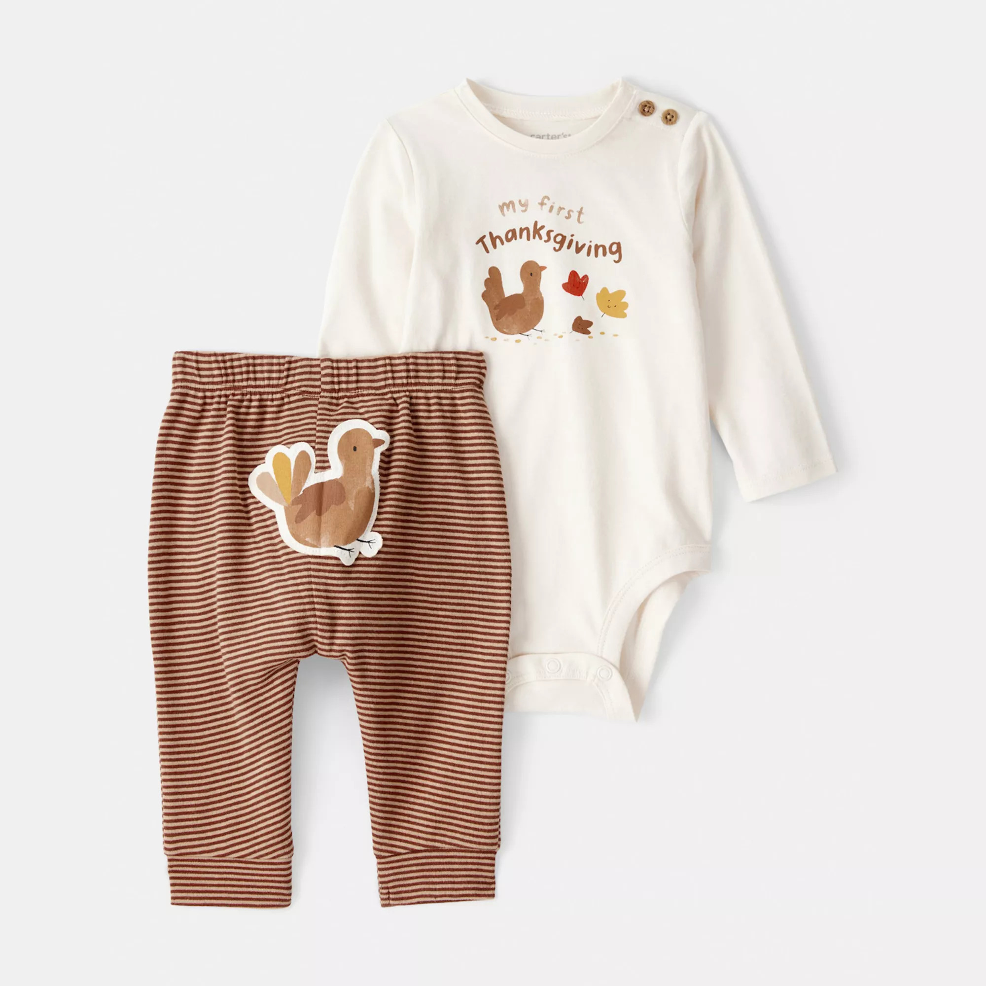 Baby Carter's "My First Thanksgiving" Long-Sleeve Bodysuit & Pant Set | Kohl's