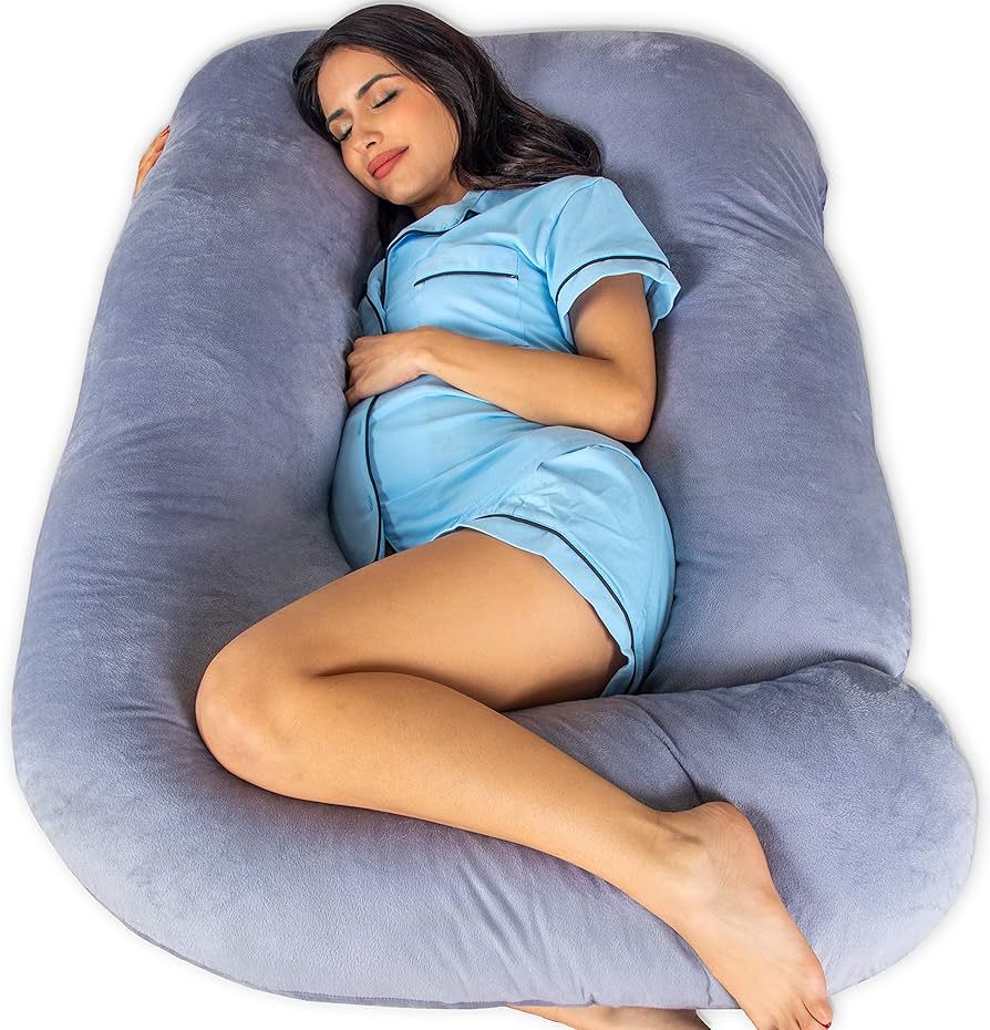 Pharmedoc Pregnancy Pillows, U-Shape Full Body Pillow - Jumbo Size Grey - Pregnancy Pillows for S... | Amazon (US)