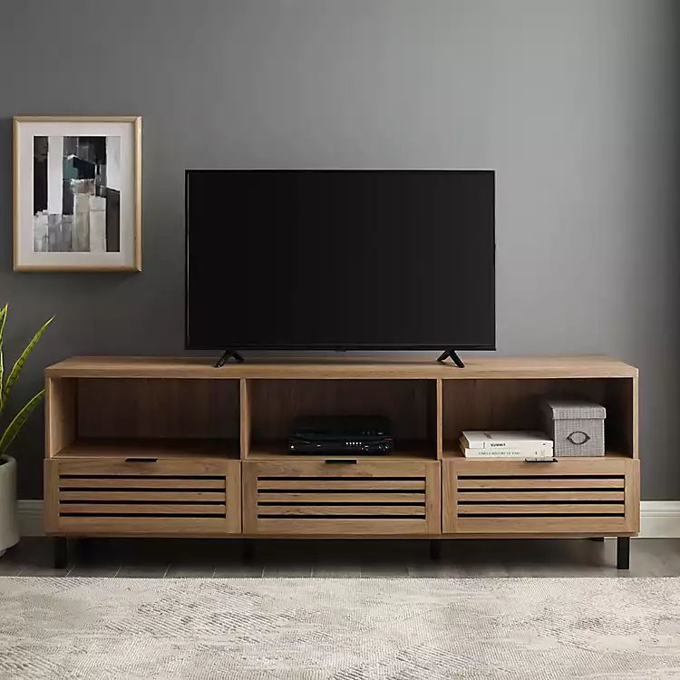 English Oak Modern Wooden TV Stand | Kirkland's Home