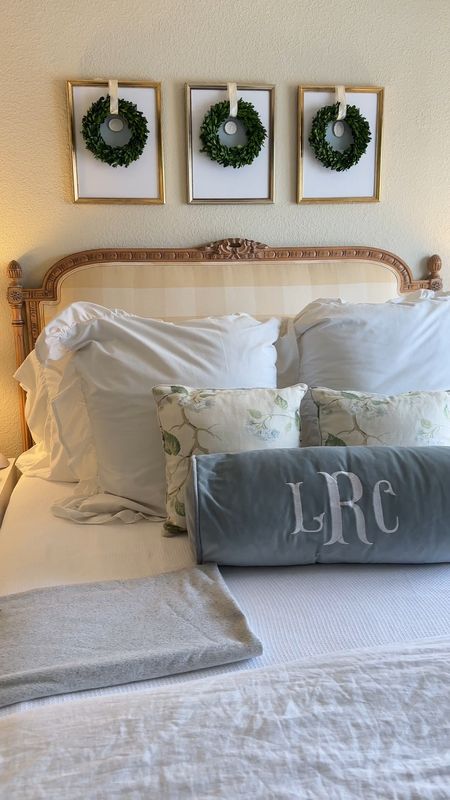 Sunday reset 🫶🏻 linked all of our bedding + other items! Headboard is antique and pillow is custom. Artwork was a DIY

Home decor // bedroom decor 

#LTKhome #LTKSeasonal