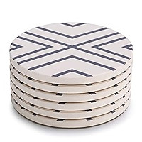 LIFVER Coasters for Drinks, Absorbent Coaster Set of 6 with Cork Base, Ceramic Drink Coasters for Co | Amazon (US)
