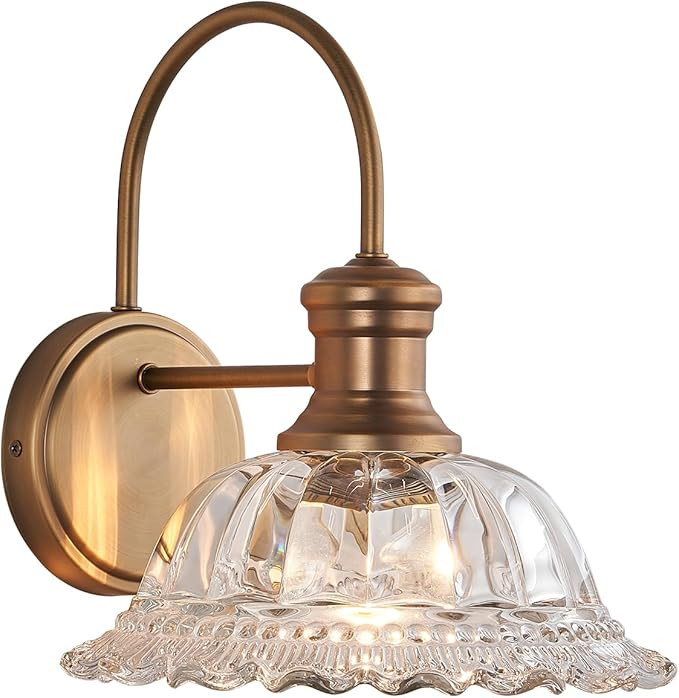 Wall Scones Matte Brass Wall Lighting Fixture Vintage Wall Light Indoor Lamp for Bedroom Living R... | Amazon (US)