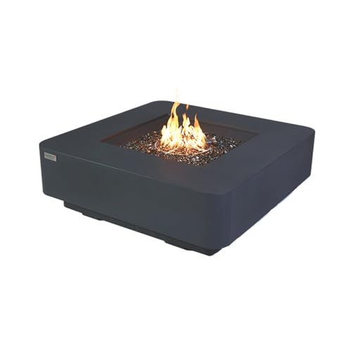 Bergamo Concrete Fire Pit 42".1 x 42 Outdoor Patio Firepit Includes Fire Glass Modern Fire Pits & Outdoor Fireplaces for Garden, Deck, Indoor & Outdoor Heating | Amazon (US)