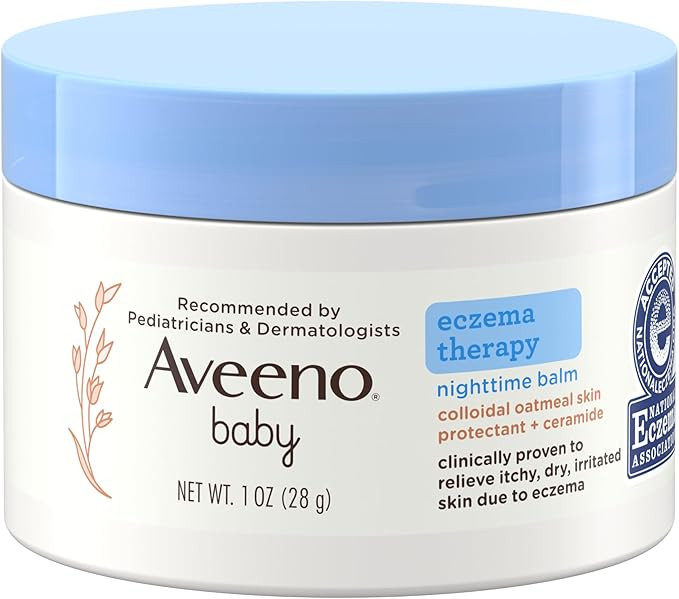 Aveeno Baby Eczema Therapy Nighttime Moisturizing Balm, Colloidal Oatmeal & Ceramide, Soothes & R... | Amazon (US)