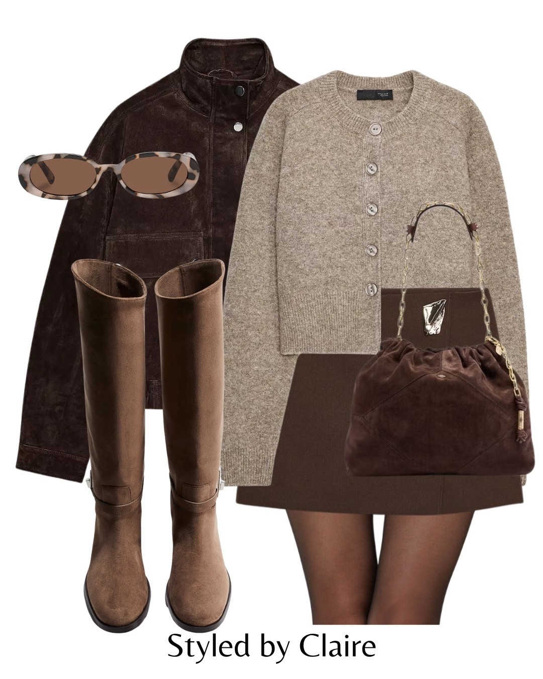 Suede jacket & boots combo🐻
Tags: Zara bomber dark chocolate brown beige short cardigan skort skirt knee high sunglasses fashion autumn transitional inspo outfit ideas chic women’s style city break everyday capsule wardrobe basics office work wear layers

#LTKautumn #LTKshoes #LTKstyletip