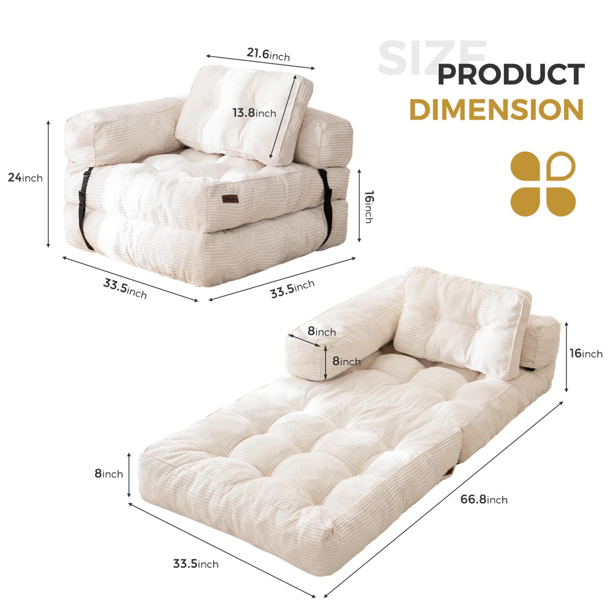 Compare Similar ItemsCorduroy Bean Bag Sofa,fold floor Bean Bag sofa bed$119.98  was$148.99 (61)R... | Wayfair North America