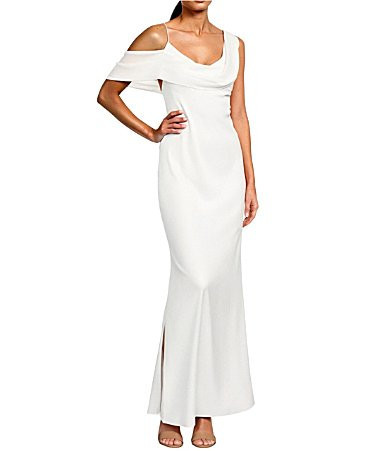 Gianni Bini Maeve Satin Asymmetrical Neck A-Line Dress -  0 | Dillard's