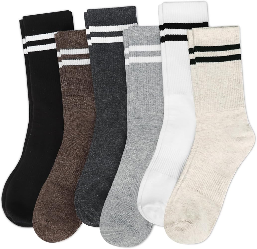 Justay Striped Crew Cotton Socks | Amazon (US)