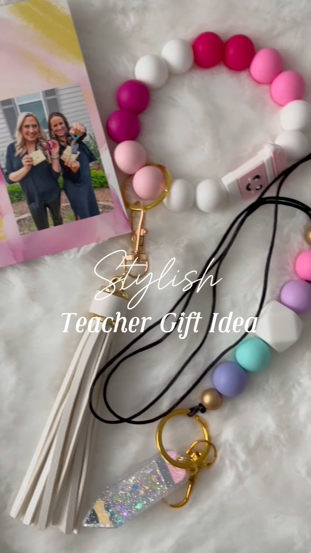 Here's something cute to give to your colleagues or your kids' teachers this Holiday season: a pink lanyard and coffee cup bracelet that they can use to keep their keys onhand!
#fashionaccessories #giftforher #affordablefinds #wristband

#LTKSeasonal #LTKGiftGuide #LTKStyleTip