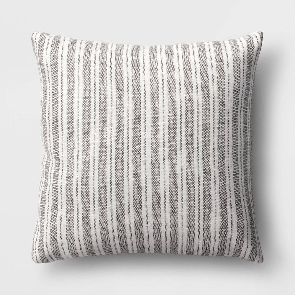 Oversized Striped Square Throw Pillow Black/Cream - Threshold | Target