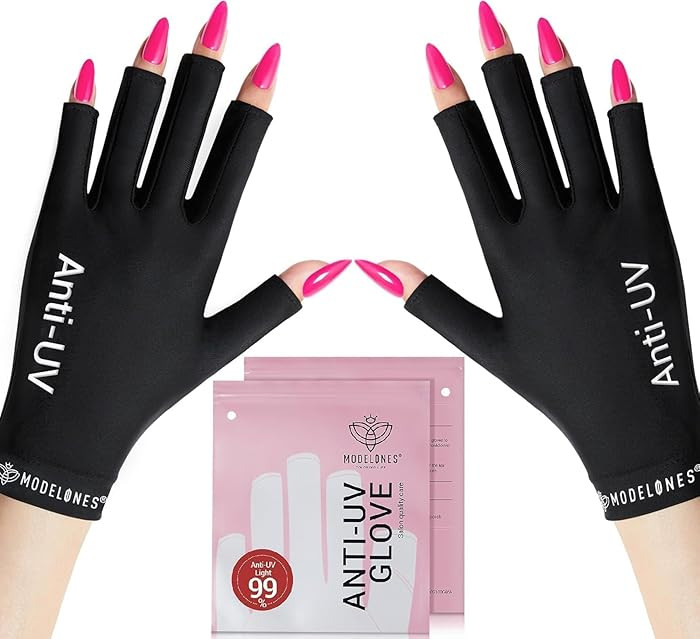 modelones UV Gloves for Gel Manicures, Professional UPF99+ Anti UV Protection Gloves for Gel Nail... | Amazon (US)
