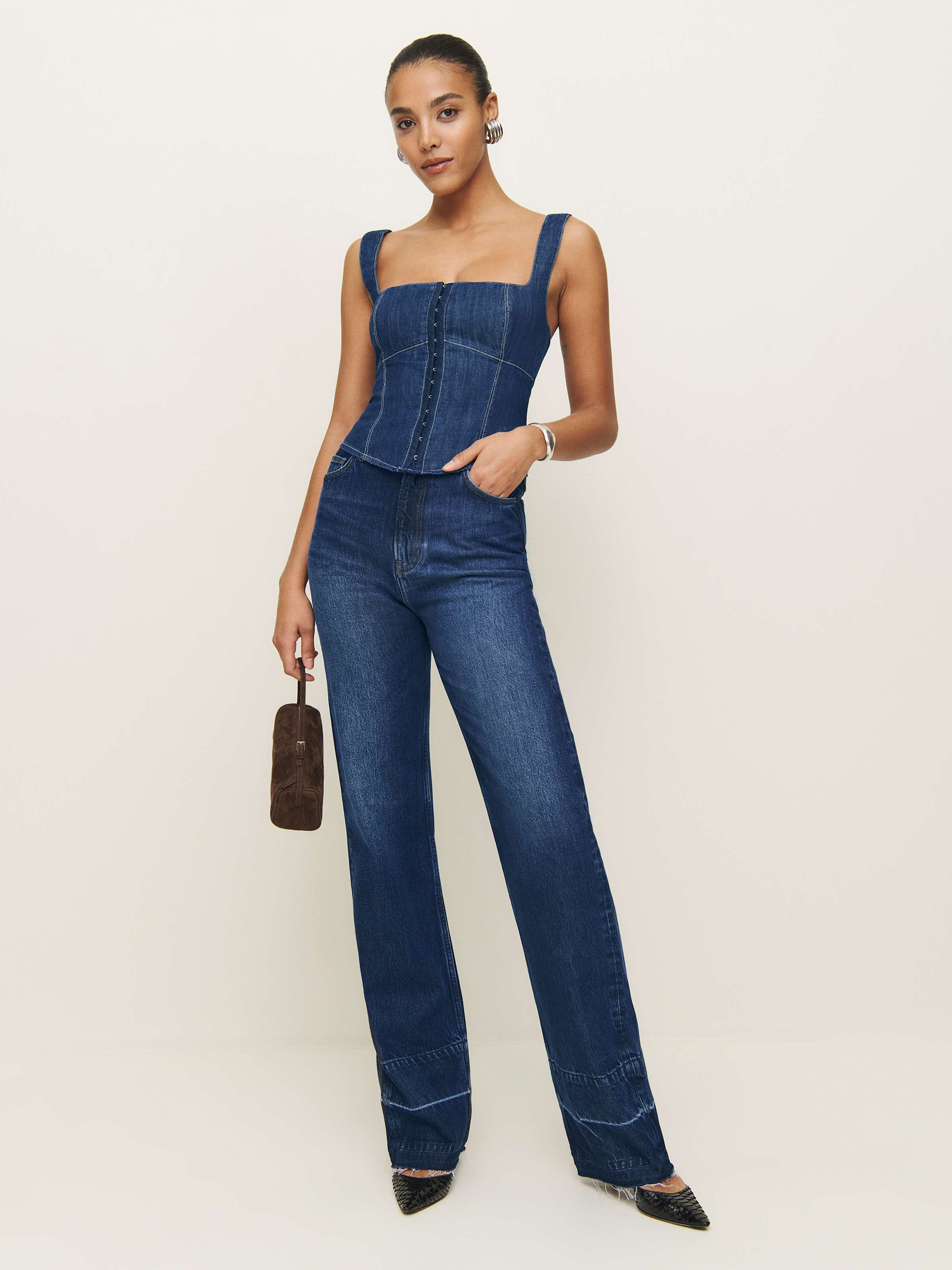 Tagliatelle Denim Top | Reformation (Global)