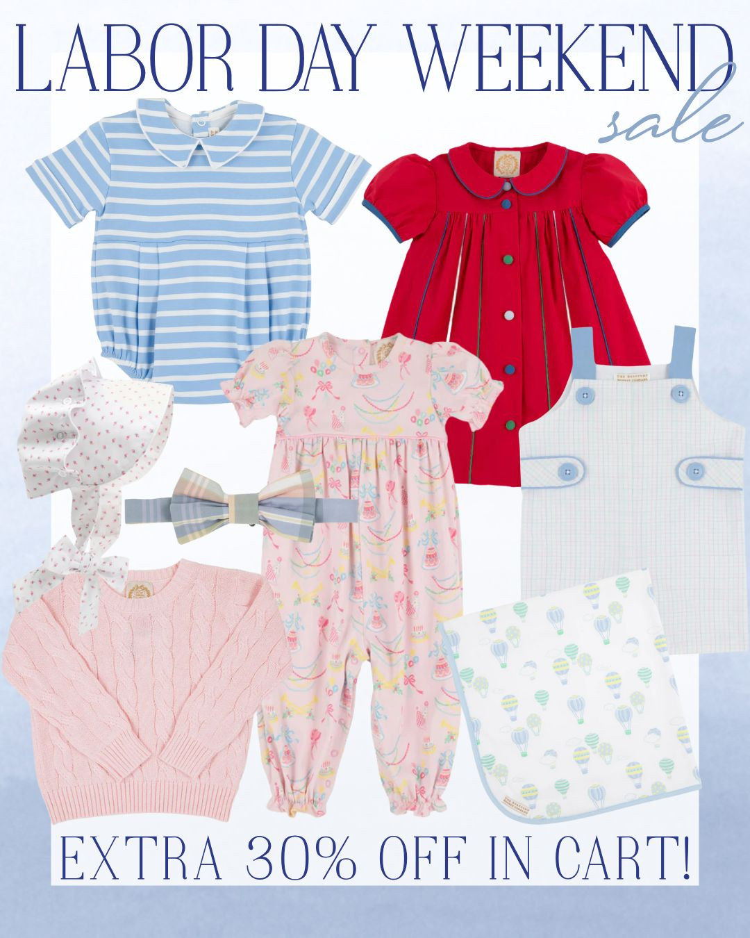 Labor Day Weekend at Beaufort Bonnet! The perfect time to stock up on high-quality, adorable kids’ clothing and accessories—plus enjoy an extra 30% off in cart!

labor day kids sale, baby clothes sale, toddler outfits sale, kids accessories sale, back to school sale, TBBC, The Beaufort Bonnet Company 

 #LTKSaleAlert #LTKBaby #LTKKids