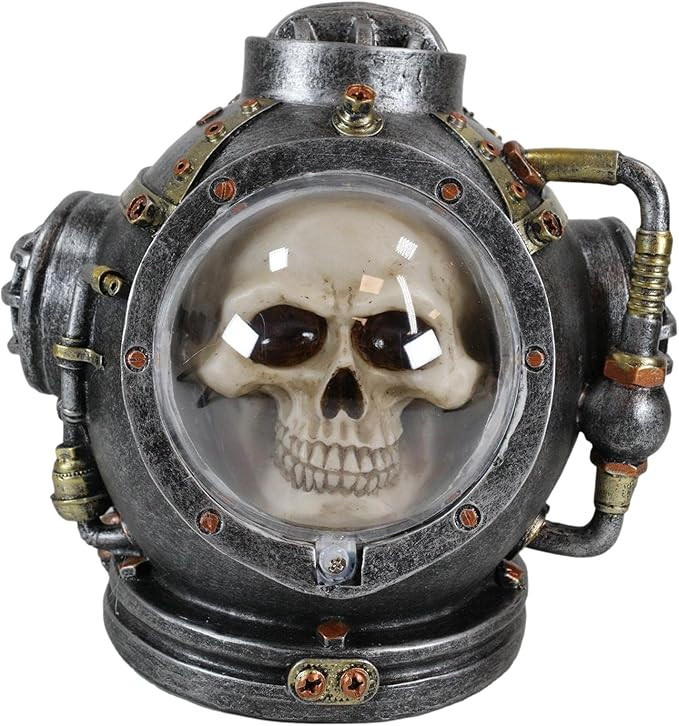 Ebros Nautical Marine Military Expedition Steampunk Skull with Diving Helmet Figurine Decorative ... | Amazon (US)