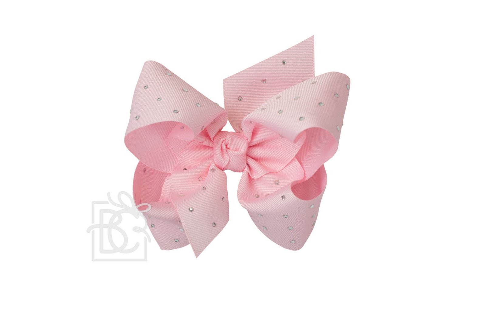 Beyond Creations Huge 5.5" Rhinestone Grosgrain Bow on Clip (Light Pink) | Etsy (US)