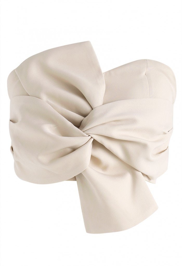 Sweet Knot Bustier Top in Cream | Chicwish