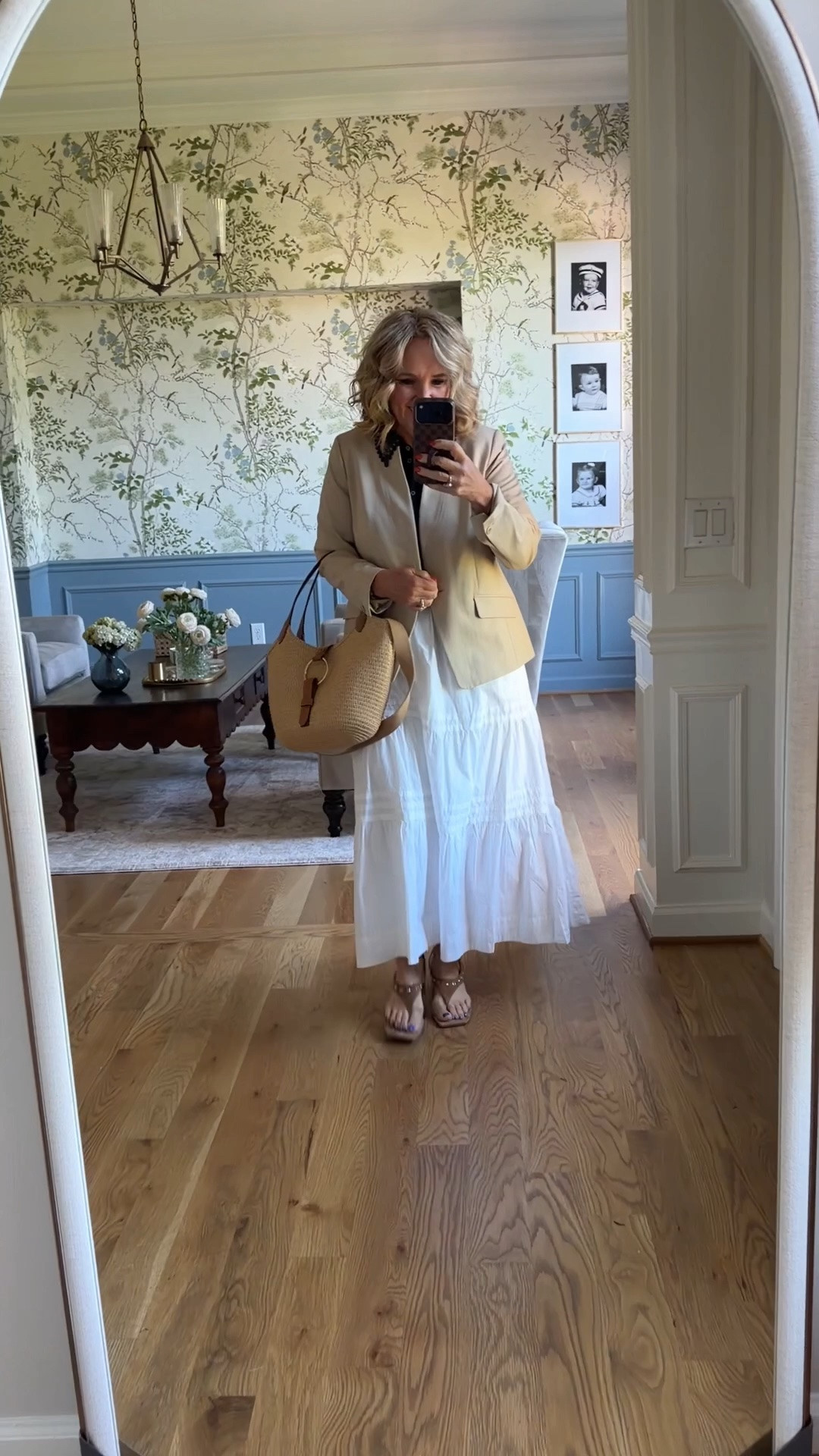 Blazer size 10 petite 
Skirt size medium 
10% off my bag with code  NANETTE 
This is such a great example of how to style a white midi skirt in a more elevated, everyday way 🤍l

A flowy midi skirt like this is so versatile, it’s comfortable, flattering, and easy to dress up or down. Pairing it with a simple top keeps the look clean, while adding a structured blazer instantly gives it a more polished feel.

#LTKOver40 #LTKSeasonal #LTKootd

#LTKSaleAlert #LTKOver40 #LTKootd