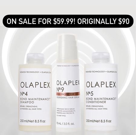 Olaplex # 4 shampoo 
Olaplex # 5 conditioner 
Olaplex # 9 serum 

3 piece set on sale. 🎉

#LTKstyletip #LTKbeauty #LTKsalealert
