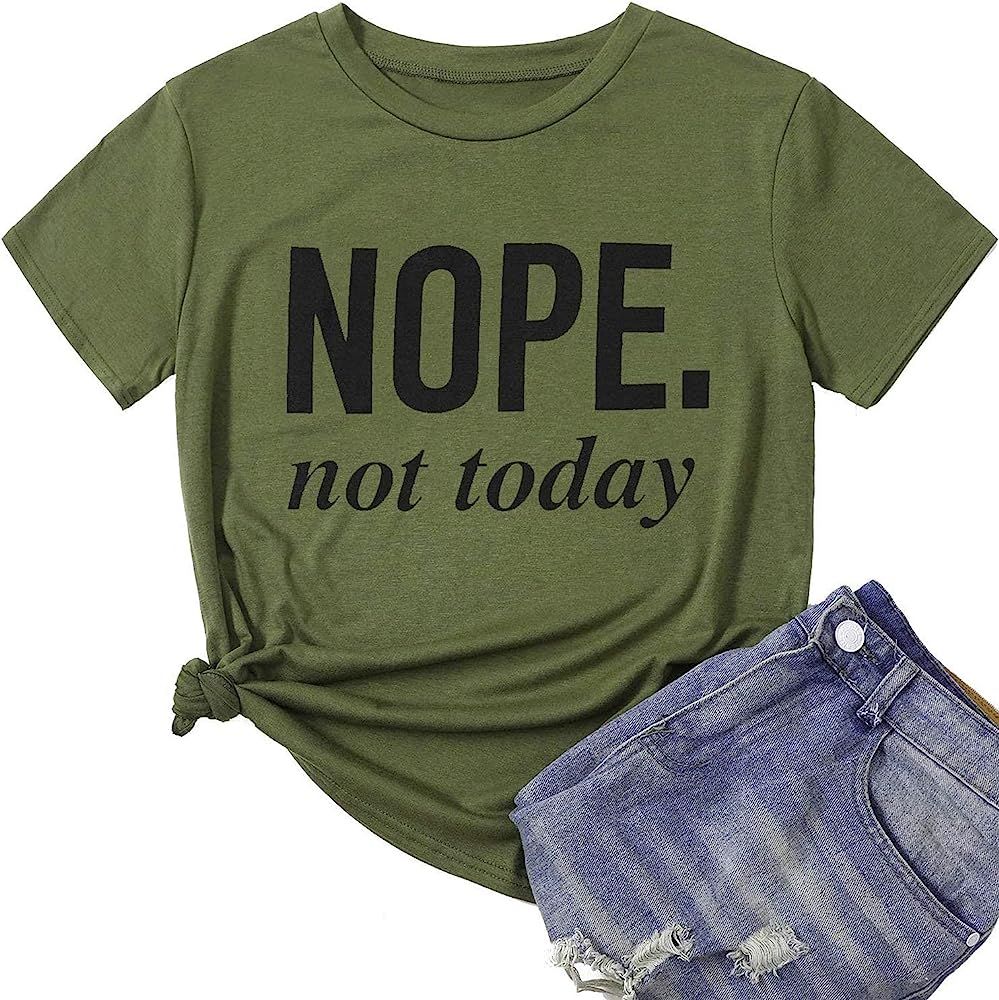 Hellopopgo Women’s T Shirts Short Sleeve Summer Tshirt Graphic Funny Cotton Shirts Vacation Tee... | Amazon (US)
