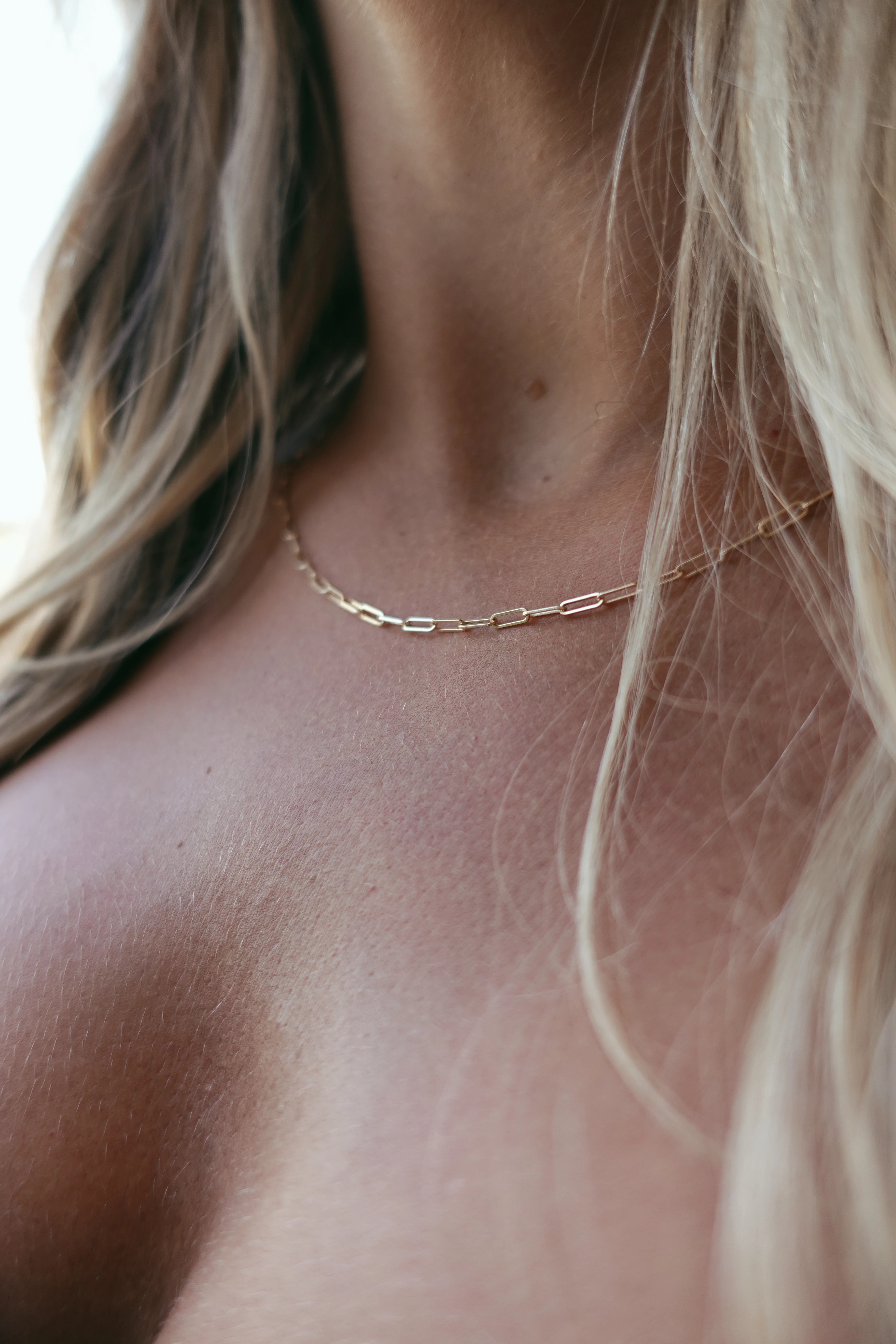 14K Gold Mini Paper Clip Necklace | Dainty by DK