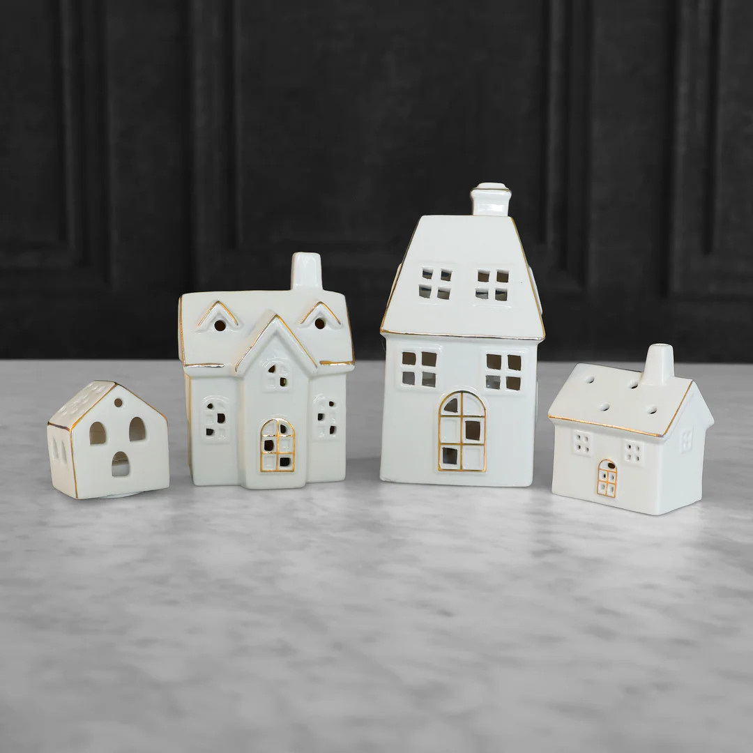 Stoneware Village Set w/ LED Lights | Modern Locke