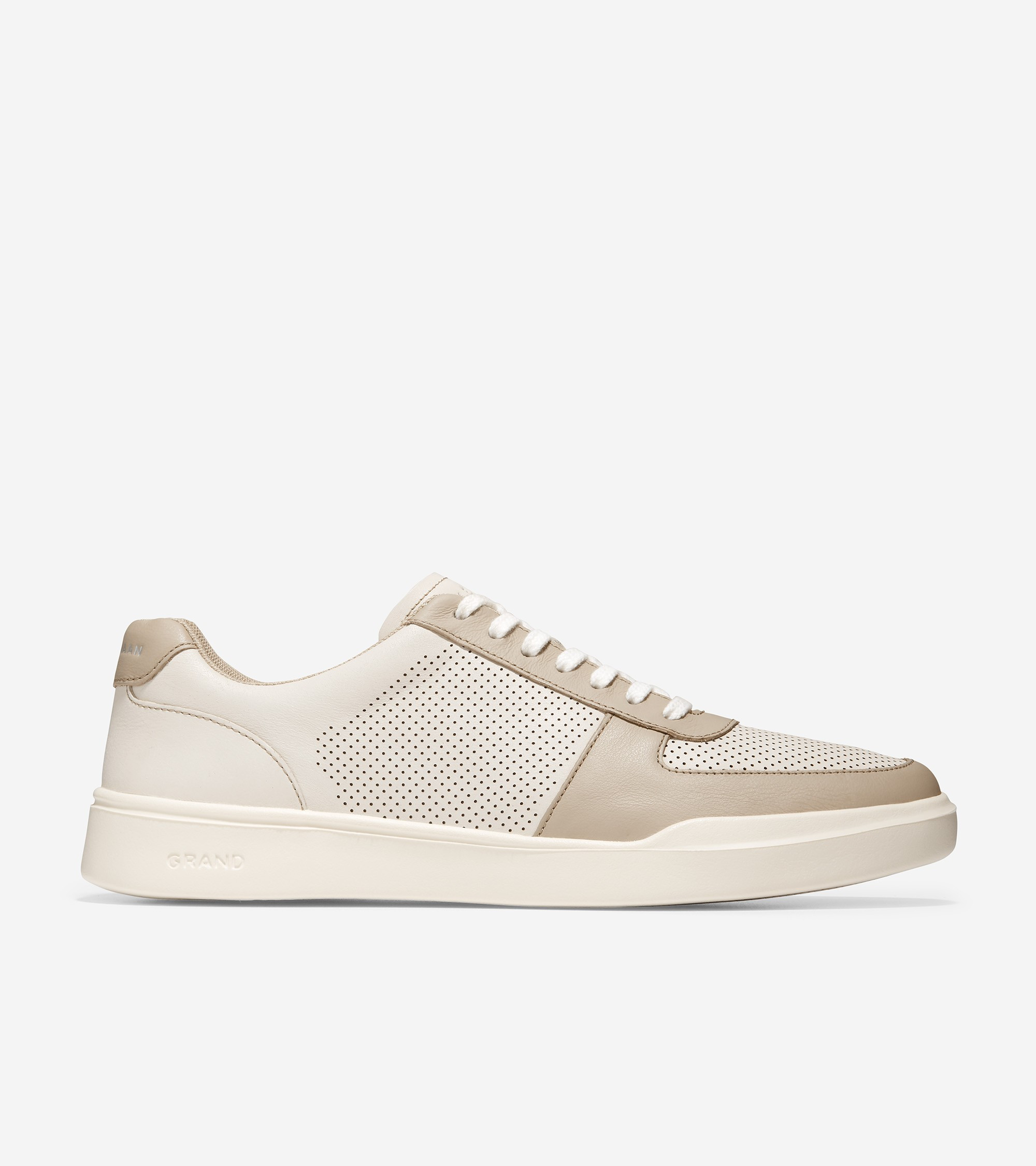 Men's Men's Grand Crosscourt Modern Tennis Sneaker in Birch-Mortar Perforated Leather | Cole Haan | Cole Haan (US)