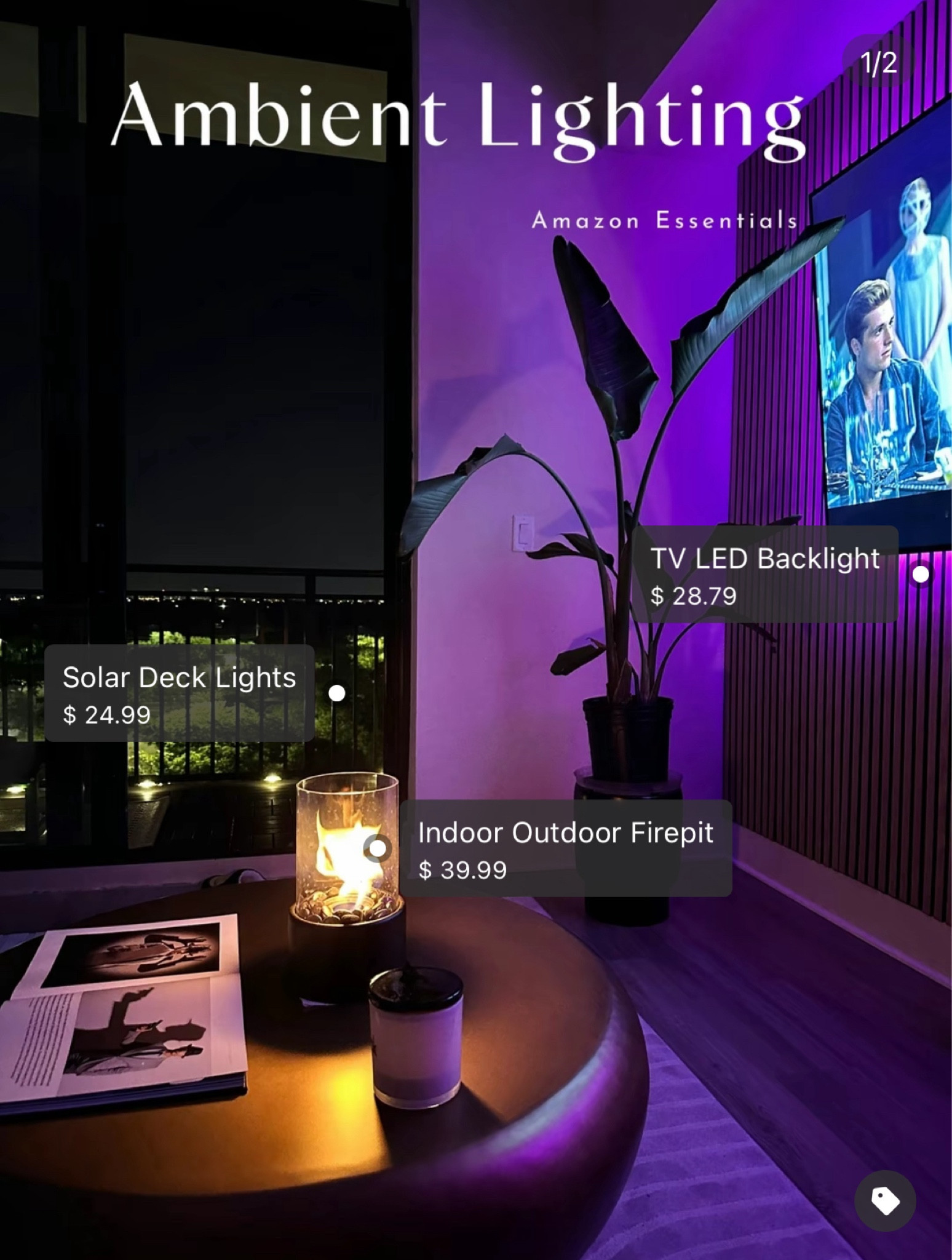 Lighting can really change the way your home looks and feels! The lighting from the fire pit really makes my gold coffee table glow! 

#LTKhome