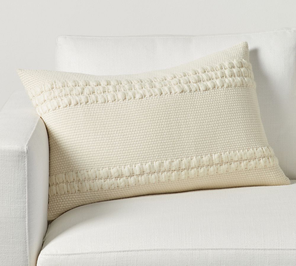 Reed Striped Lumbar Throw Pillow | Pottery Barn (US)