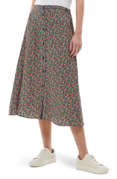 Floral Print Pleated Midi Skirt | Nordstrom