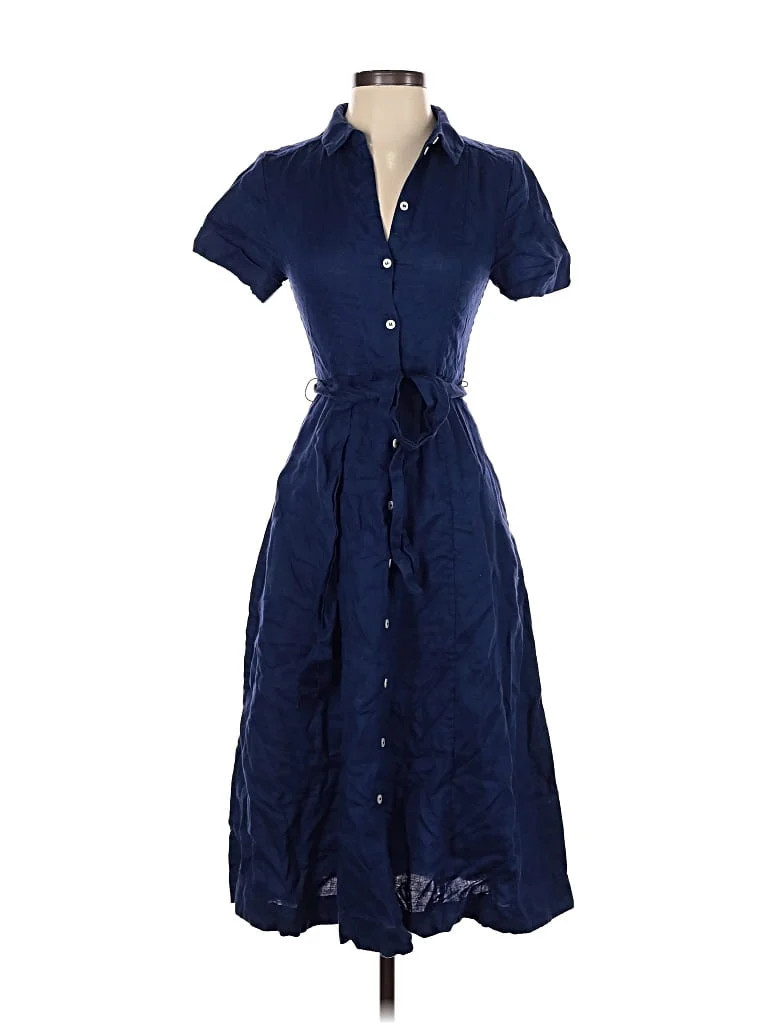 Hill House 100% Linen Blue Casual Dress Size XXS - 51% off | ThredUp (US)