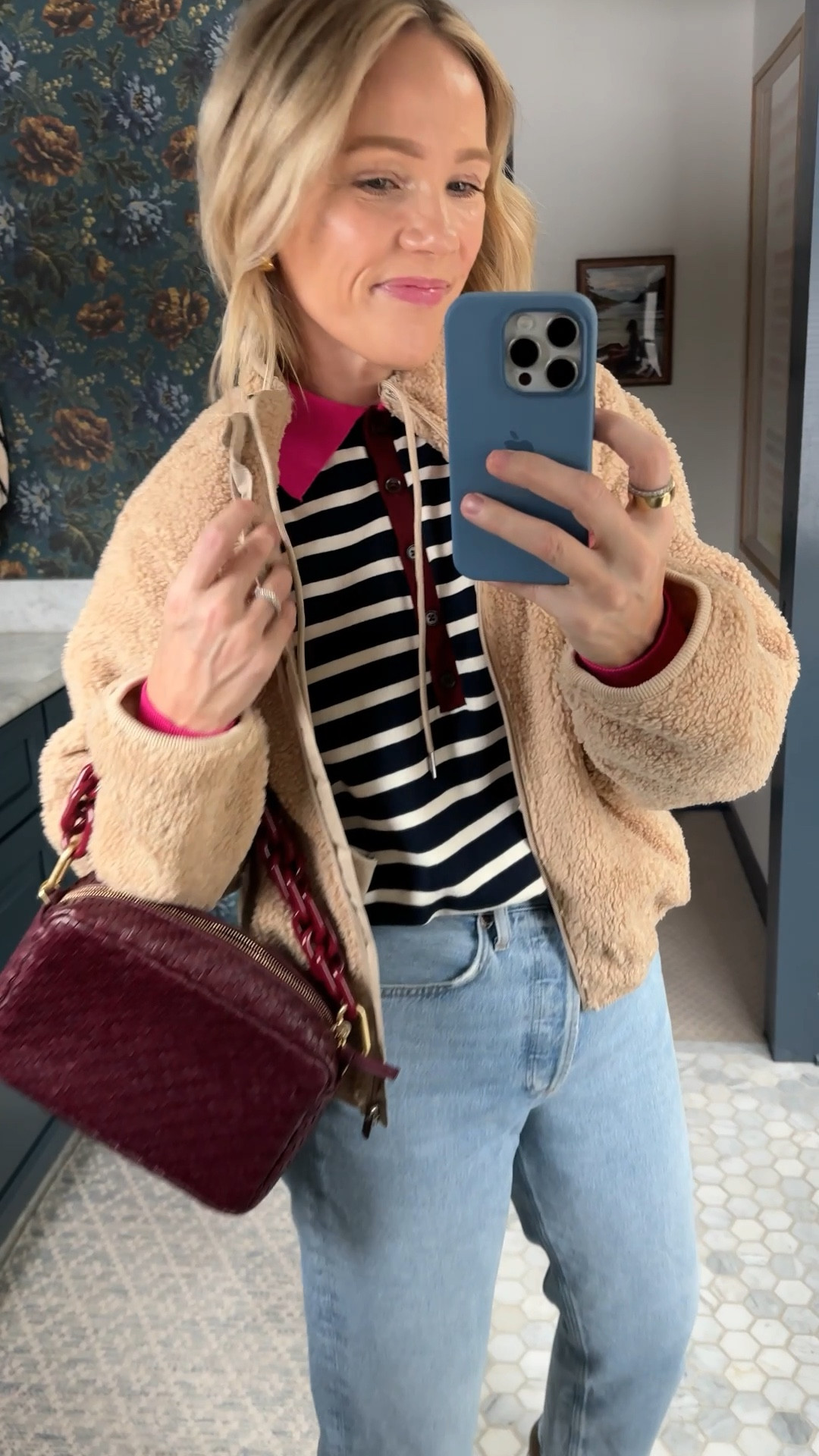 Boden stripe top & Athleta cozy jacket wearing my regular size small ~ Agolde 90's crop jeans I own in 3 washes they're so good (wearing Force today, own Hooked & Essence) wear my regular size, crop length (5'3") ~ Anthropologie x Karhu collab sneakers true to size & currently on sale ~ Clare V Marisol crossbody worn with Shortie strap, also the green midi sac for slightly smaller style ~ EBY underwear size up to medium ~ merit flush balm on cheeks & lups in color LeBonBon ~ xo, Claire

#LTKPetite #LTKSeasonal #LTKOver40