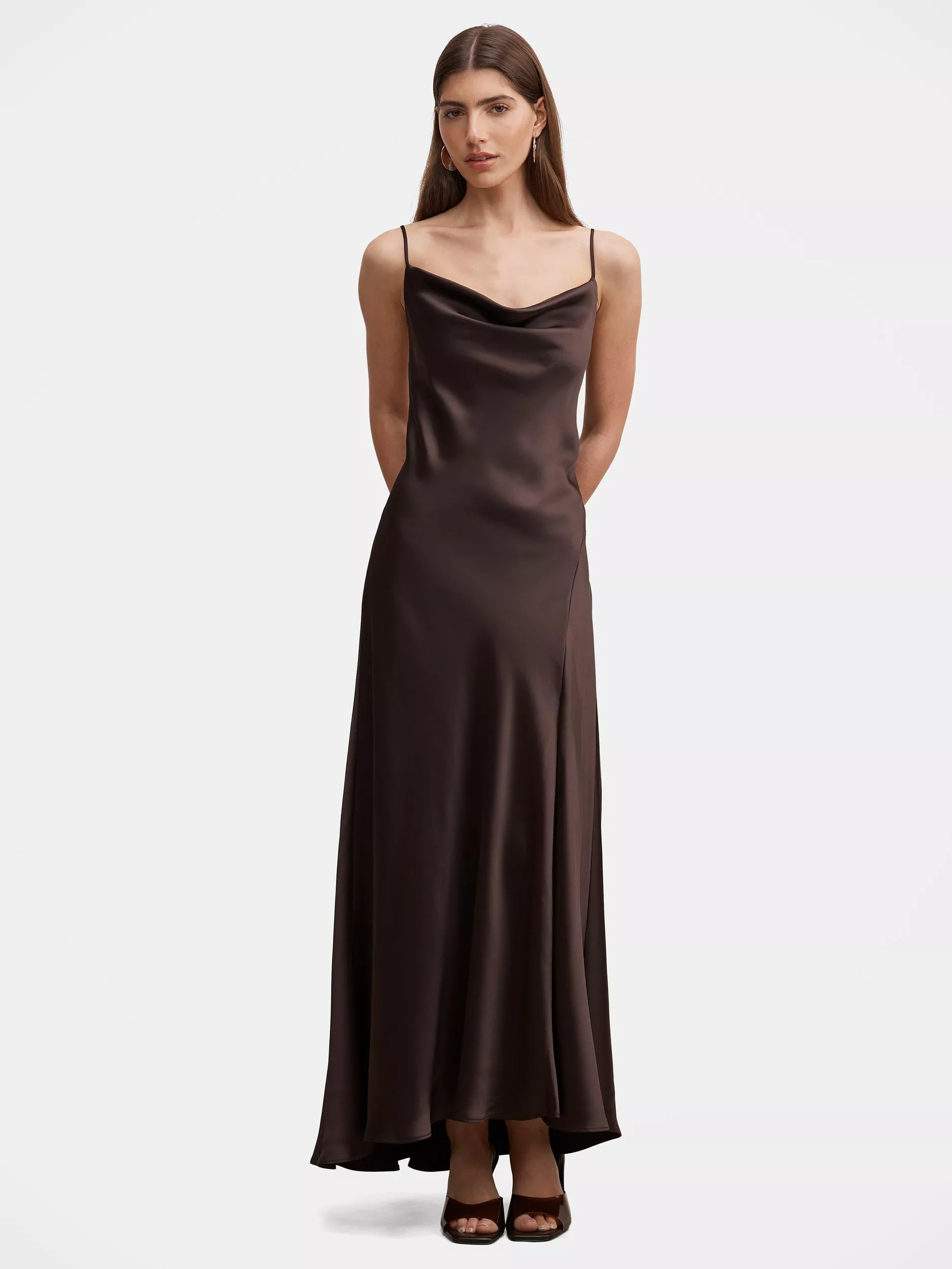 Forever New Tilesha Satin Cowl Slip Maxi Dress | John Lewis (UK)