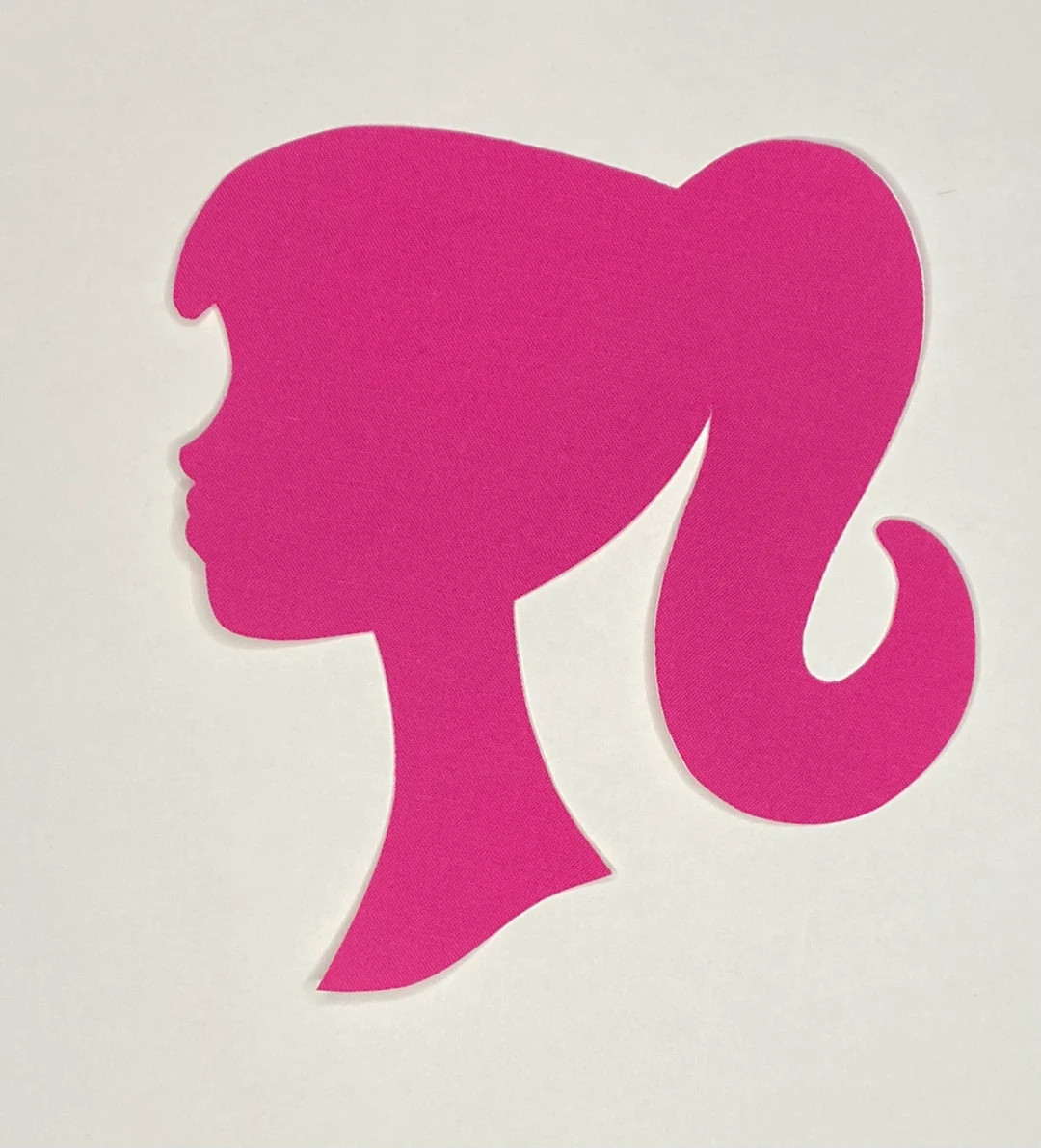 Fabric Iron on Barbie Style Silhouette Applique - Etsy | Etsy (US)