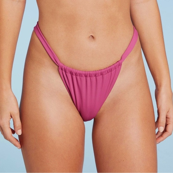 Shade & Shore Ultra High Leg Ultra Cheeky Pink Bikini Bottoms | Poshmark