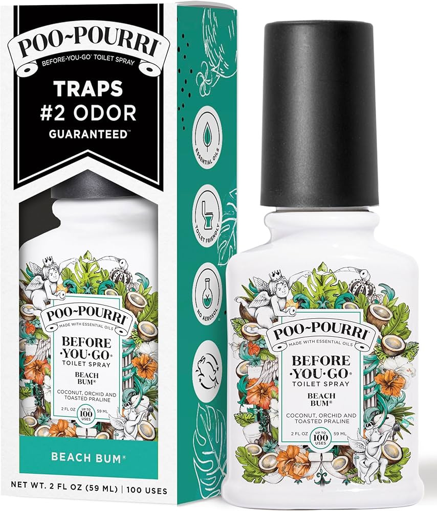 Poo-Pourri Before-You-Go Toilet Spray, Beach Bum, 2 Fl Oz - Coconut, Orchid and Toasted Praline (... | Amazon (US)