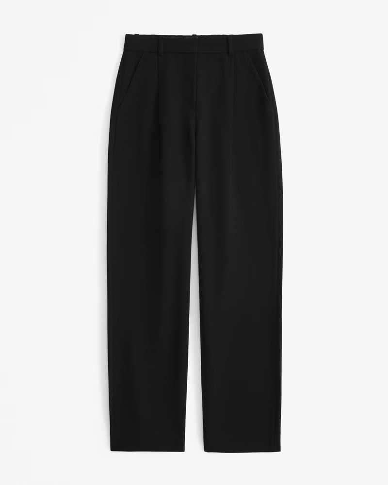 Abercrombie & Fitch Women's A&F Quinn Tailored Straight Pant in Black - Size 28 | Abercrombie & Fitch (US)