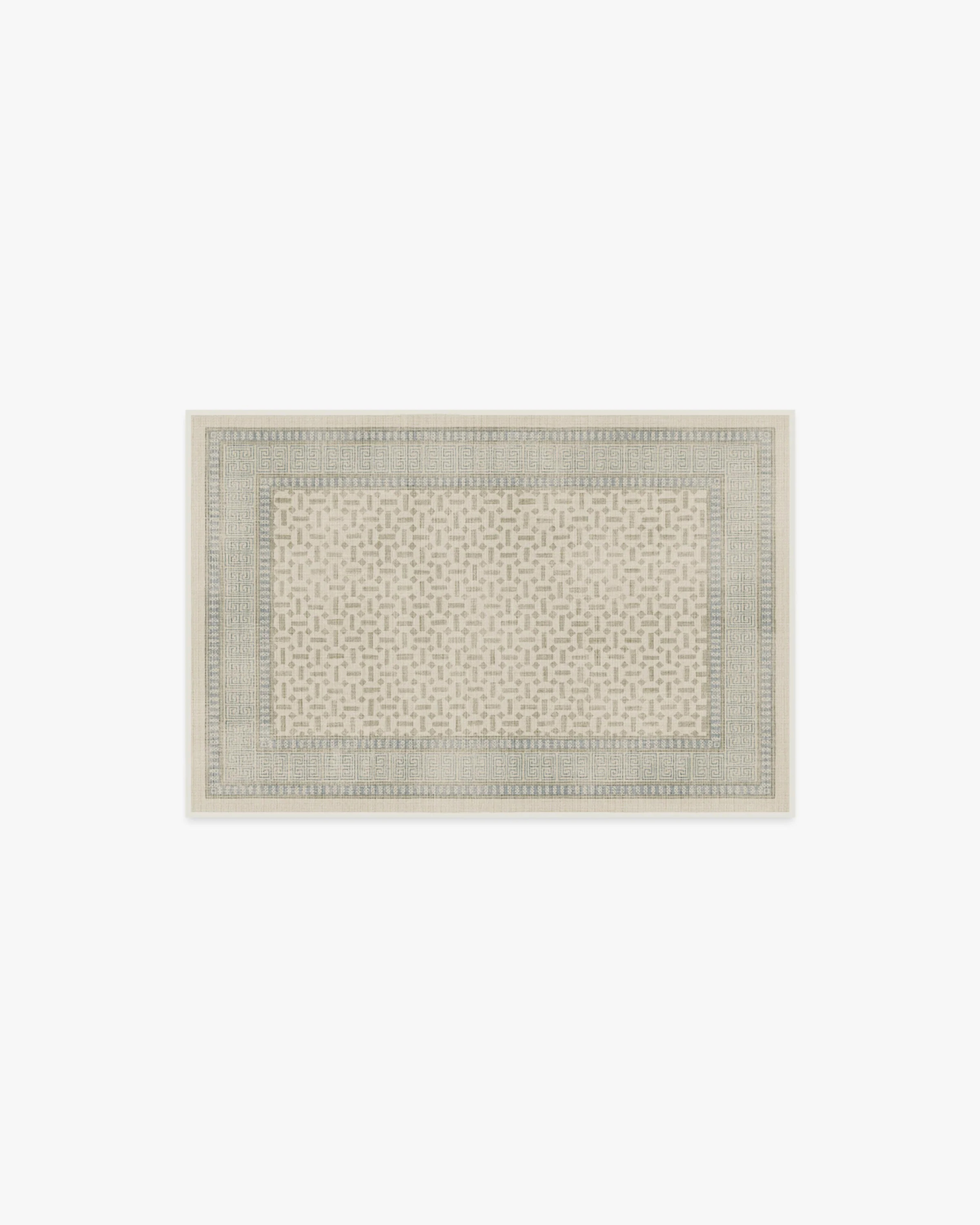 Kairos Ivory & Blue Rug | Ruggable