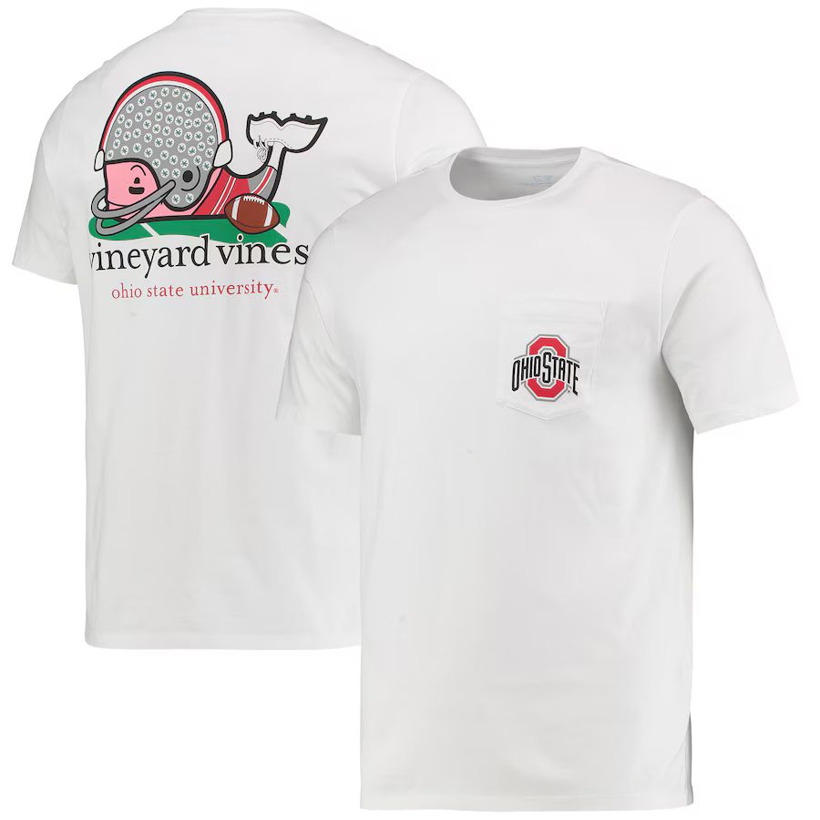 Ohio State Buckeyes Vineyard Vines Football Whale T-Shirt - White | Fanatics