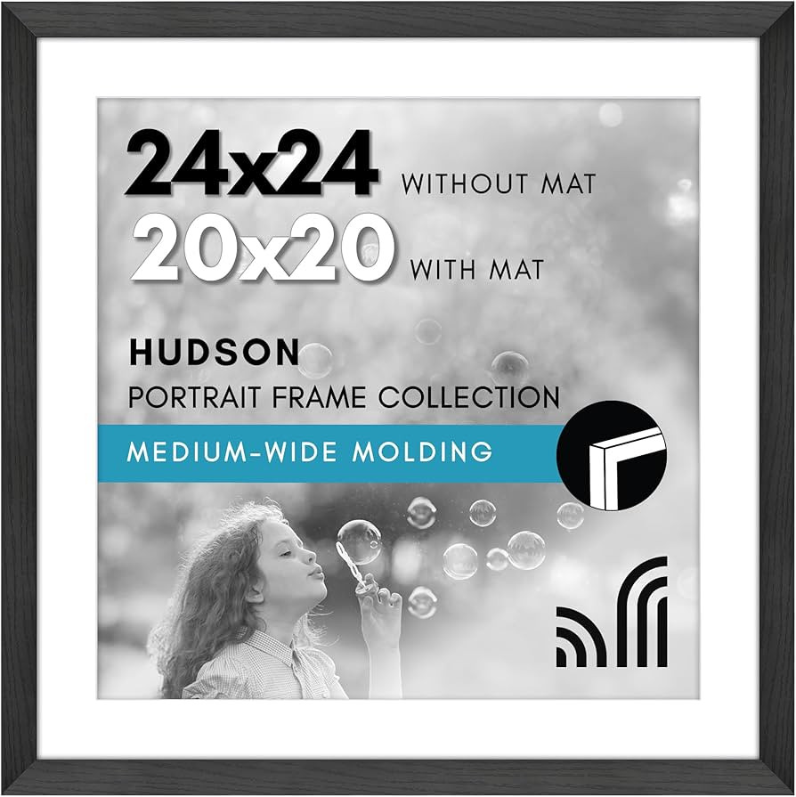 Americanflat 24x24 Picture Frame with Polished Plexiglass - Use as 20x20 Frame with Mat or 24x24 ... | Amazon (US)