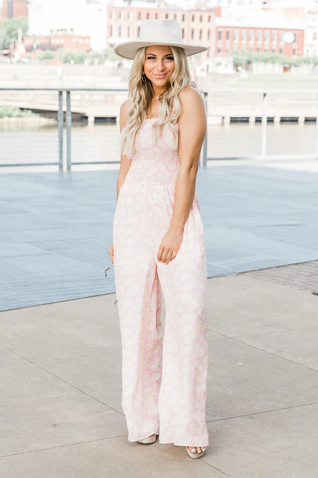 Starstruck Love Pink Daisy Smocked Jumpsuit FINAL SALE | Pink Lily