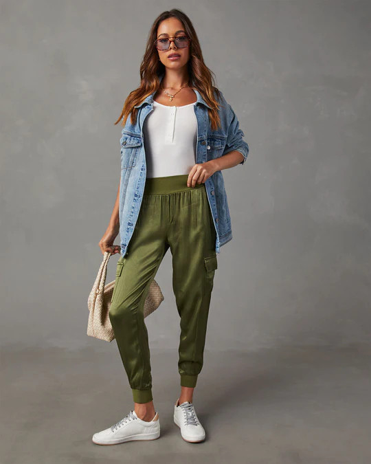 Luxe Look Satin Pocketed Joggers | VICI