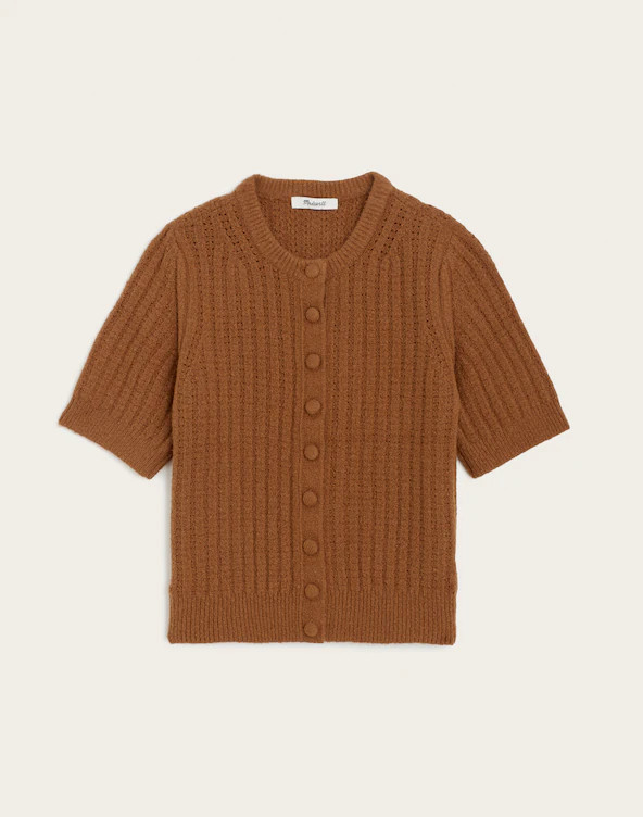 Textured-Stitch Cardigan in Cozy Cotton | Madewell