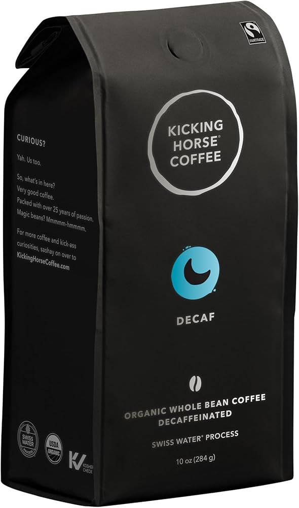 Kicking Horse Coffee, Decaf, Swiss Water Process, Dark Roast, Whole Bean, 10 Oz - Certified Organ... | Amazon (US)