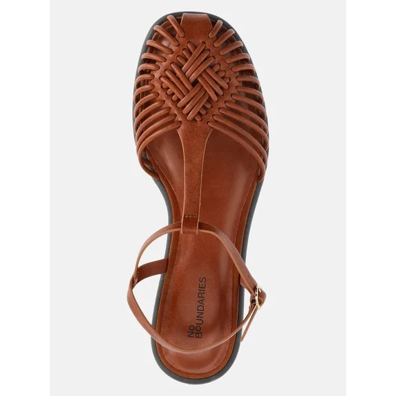 No Boundaries T-Strap Huarache Sandals, Women's | Walmart (US)