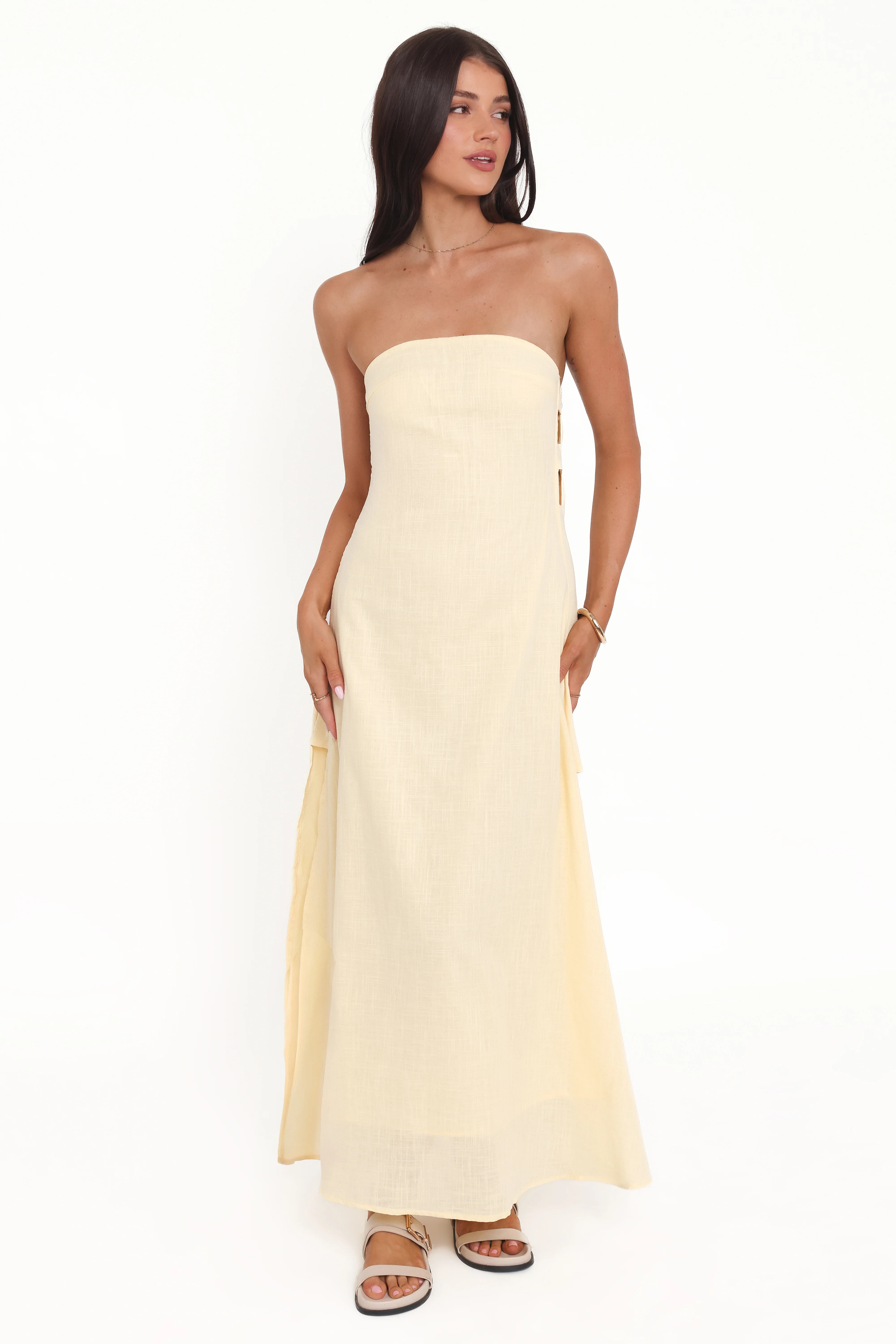Cyrus Strapless Maxi Dress - Butter Yellow | Petal & Pup (US)